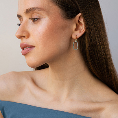 Сережки "Ester" у жовтому та білому золоті с09632 №6