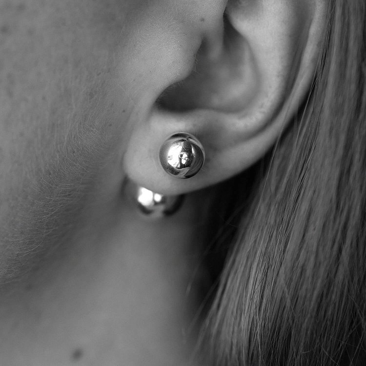 Срібні сережки "Кульки" 121532 від ювелірного магазину Онікс - 8