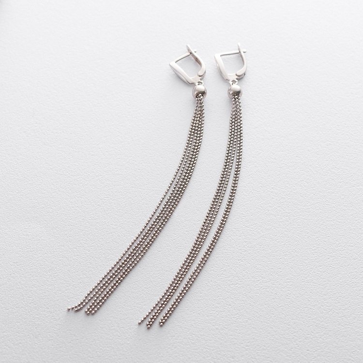 Висячі сережки зі срібла 122287 від ювелірного магазину Онікс