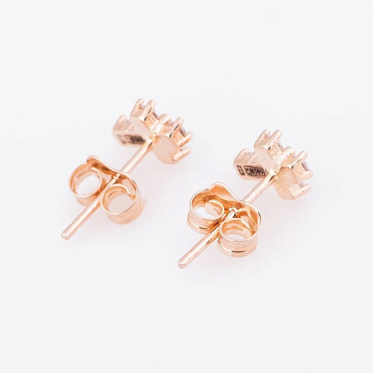 Золоті сережки "Хрестики" з фіанітами с04812 від ювелірного магазину Онікс - 2