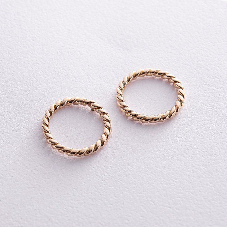 Серьги - пусеты "Триана" в желтом золоте с08282 от ювелирного магазина Оникс - 2