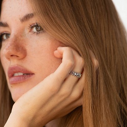 Кольцо "Teresa" в белом золоте к08203 №4