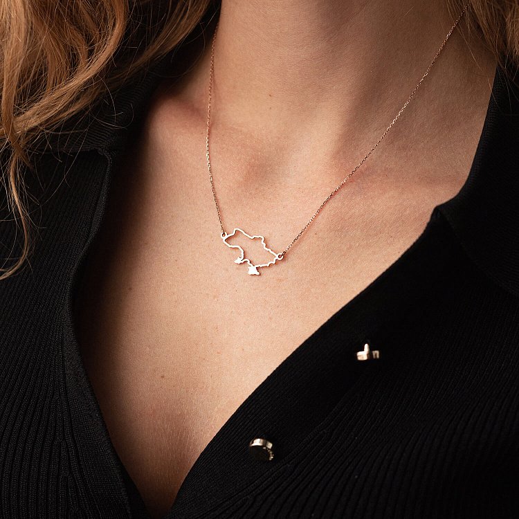 Кольє "Карта України" у червоному золоті 4034ч від ювелірного магазину Онікс - 1