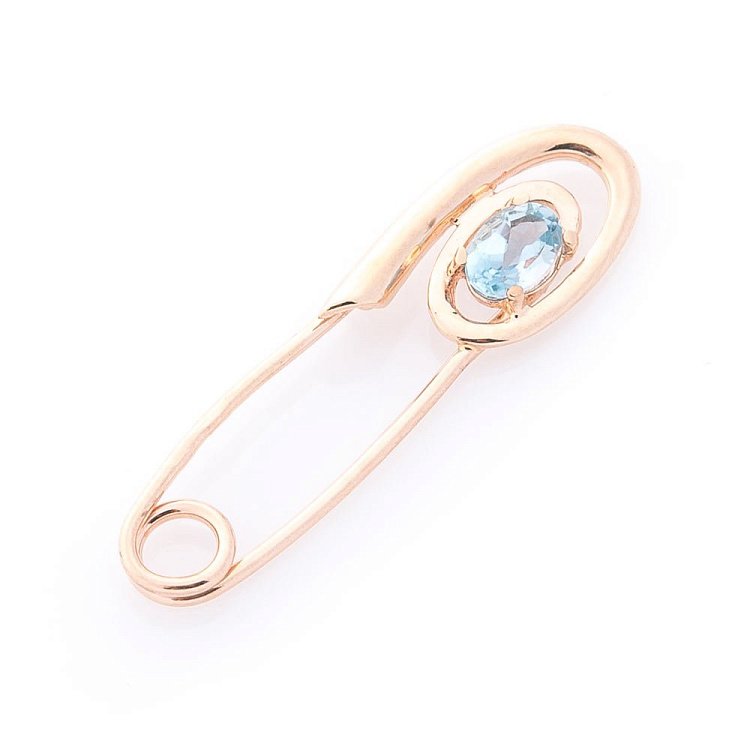 Золота шпилька з блакитним топазом зак00271 від ювелірного магазину Онікс