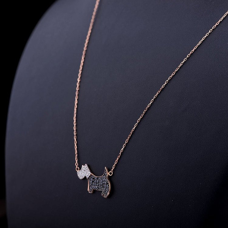 Золоте кольє "Друг людини" з фіанітами ц00254 від ювелірного магазину Онікс - 2