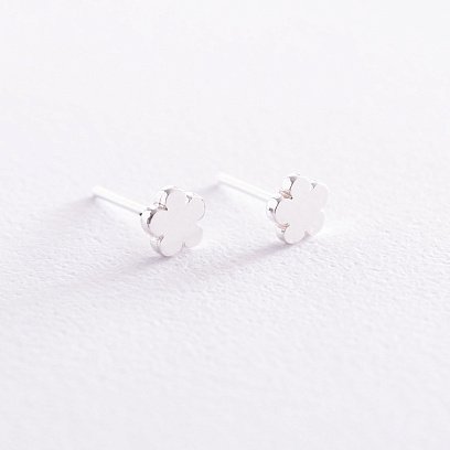 Срібні сережки-пусети "Квіточки" 122180