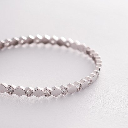 Жесткий золотой браслет с фианитами б04191 №2