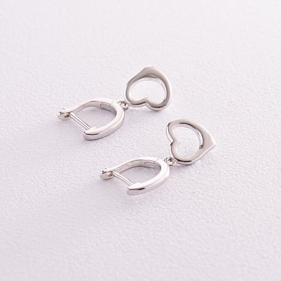 Сережки "Сердечки" у сріблі 123259 №4