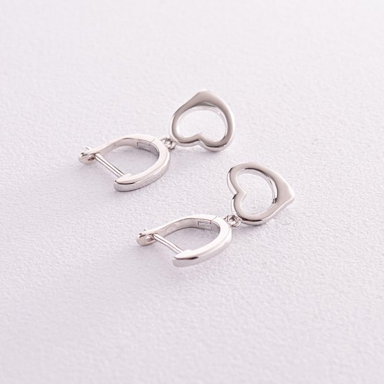 Сережки "Сердечки" у сріблі 123259 №4