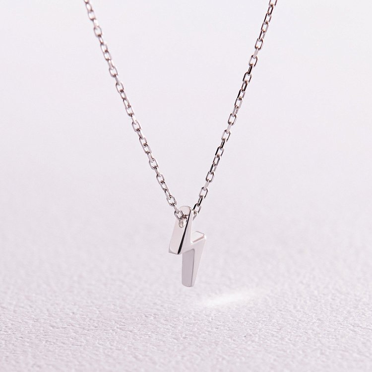 Колье "Молния" в белом золоте кол02287 от ювелирного магазина Оникс - 5