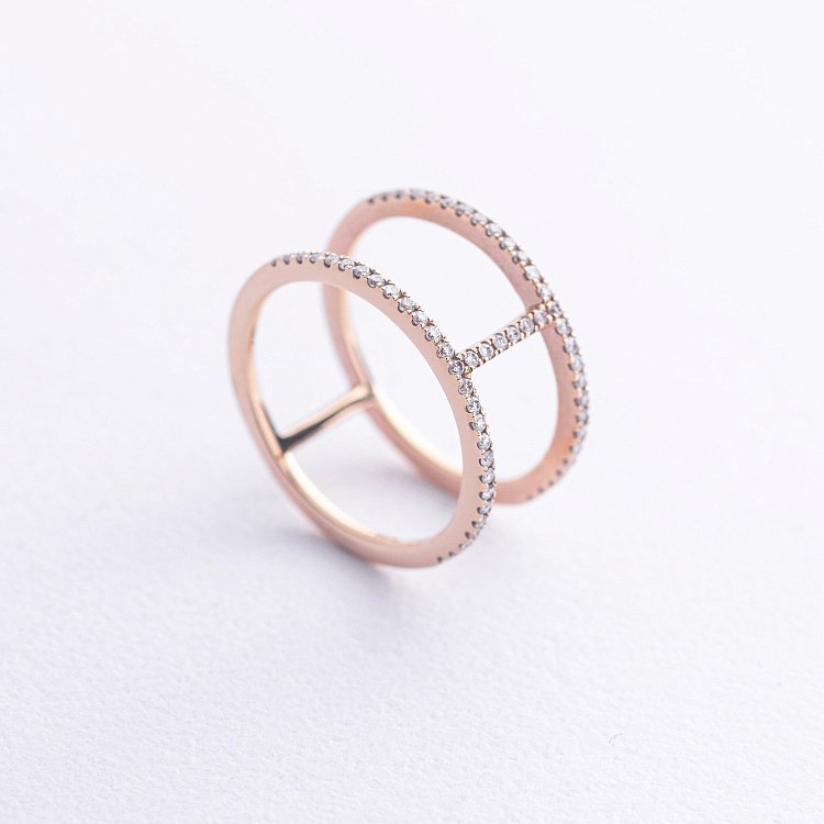 Золота каблучка з діамантами 164436ch від ювелірного магазину Онікс