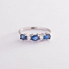 Золотое кольцо с синими сапфирами и бриллиантами JR7930 от ювелирного магазина Оникс