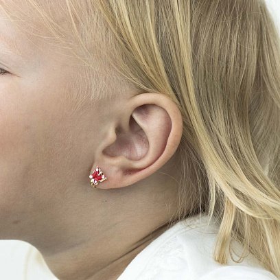 Золоті дитячі сережки "Метелики" з емаллю с03221 №5