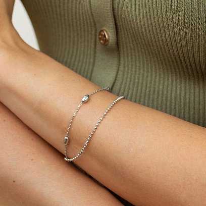 Двойной серебряный браслет 905-01259 №2