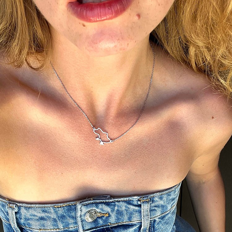 Кольє "Карта України" у білому золоті 4034б від ювелірного магазину Онікс - 14