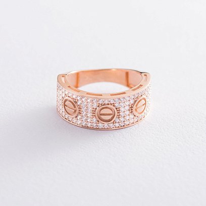 Золотое кольцо с фианитами к05225