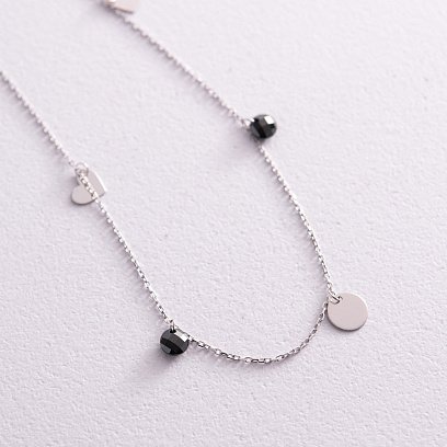 Золотий браслет "Сердечка і монетки" (фіаніти) на ногу б04901 №3