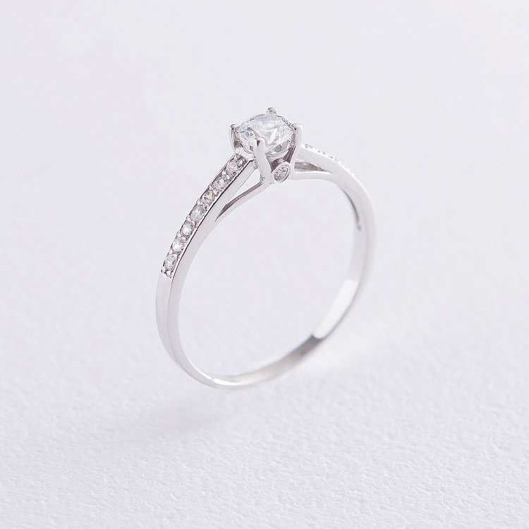 Золота заручальна каблучка з фіанітами к05983 від ювелірного магазину Онікс