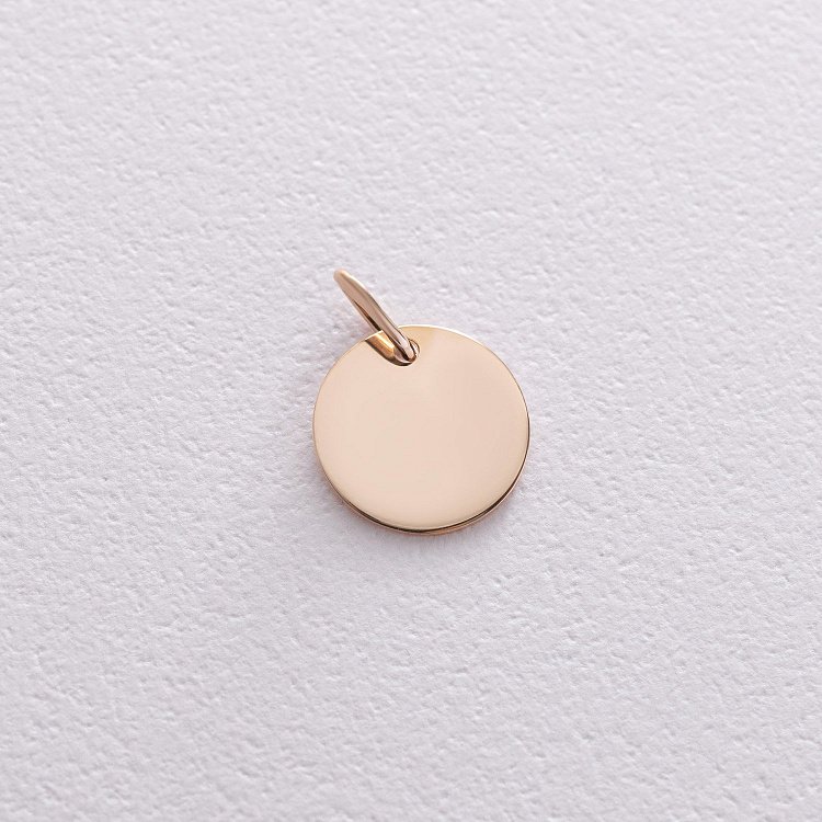 Кулон для гравировки в желтом золоте (11 мм) п03605 от ювелирного магазина Оникс