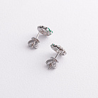 Золотые серьги - пусеты с изумрудами и бриллиантами сб0671ca от ювелирного магазина Оникс - 3