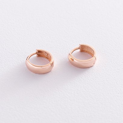 Серьги - кольца в красном золоте с07448 №3