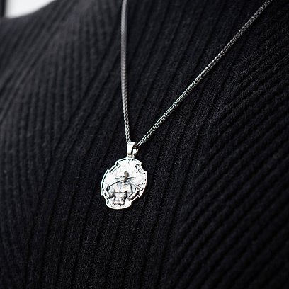 Серебряный кулон "Український козак. Молитва до Пресвятої Богородиці" 133207 №9