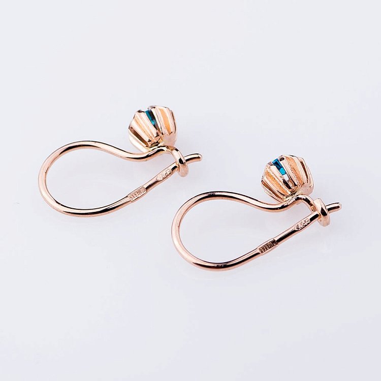 Золотые серьги с фианитами с04352 от ювелирного магазина Оникс - 1