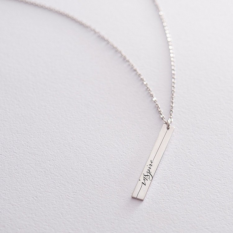 Серебряное колье с гравировкой "Любимое имя" 18979 от ювелирного магазина Оникс - 10