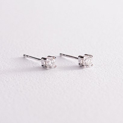 Золоті сережки - пусети з діамантами сб0383z