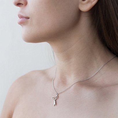 Серебряное колье "Ножницы" 18922 №2