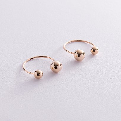 Сережки "Хельга" з кульками (жовте золото) с08233 №13