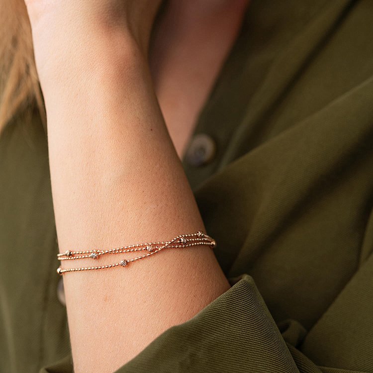 Браслет "Шарики" в красном золоте б05133 от ювелирного магазина Оникс - 3