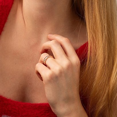 Кольцо "Leone" в красном золоте к08139 №7