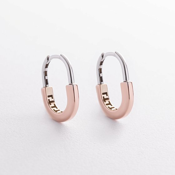 Сережки "Camilla" mini (червоне, біле золото) с09485