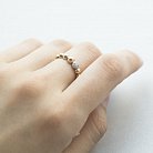 Золотое кольцо "Шарики" с фианитами к05823 от ювелирного магазина Оникс - 1