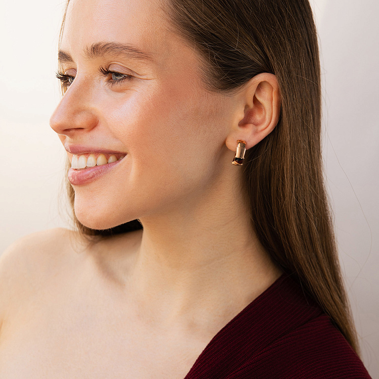 Золотые серьги "Змеи" с09591 от ювелирного магазина Оникс - 3