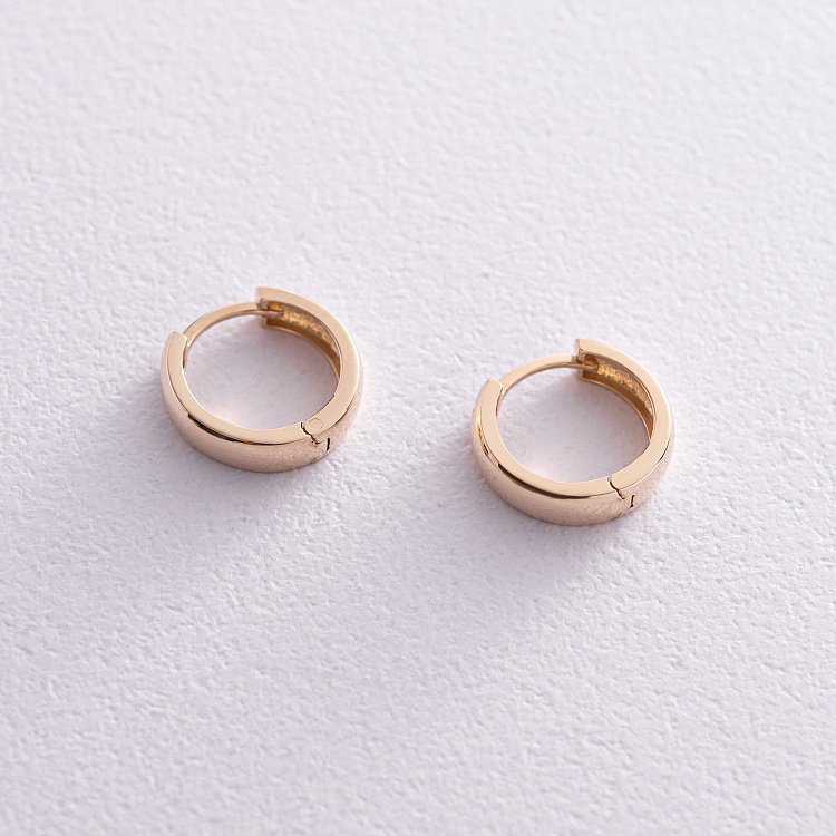 Сережки - кільця в жовтому золоті с08189 від ювелірного магазину Онікс - 2