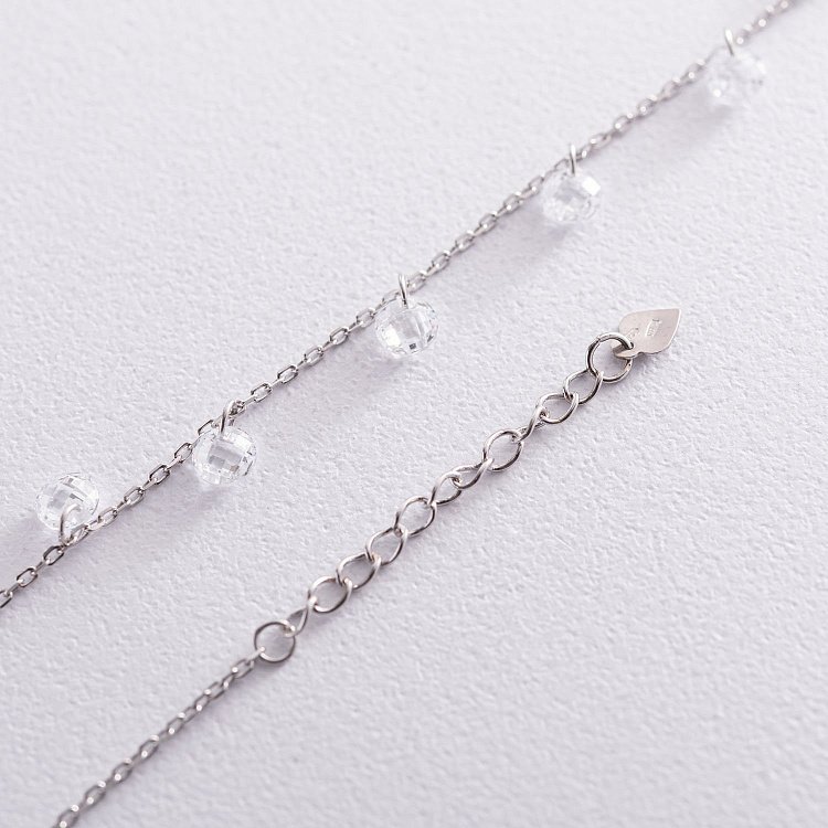 Серебряное колье с фианитами 181102 от ювелирного магазина Оникс - 4