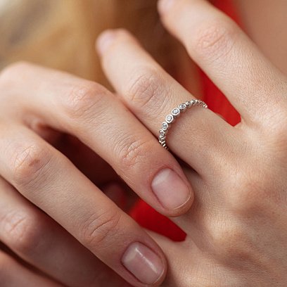 Золотое кольцо с фианитами к07536 №2