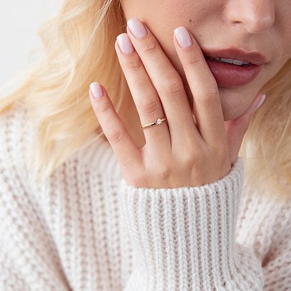 Золотое помолвочное кольцо с бриллиантом кб0158 №3