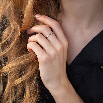 Серебряное кольцо с чернением 112690 №6