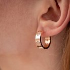 Серьги - кольца "Клевер" в красном золоте (фианиты) с08890 от ювелирного магазина Оникс - 1