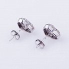 Серебряные серьги-пусеты "Сердце с фианитами" 121907 от ювелирного магазина Оникс - 2