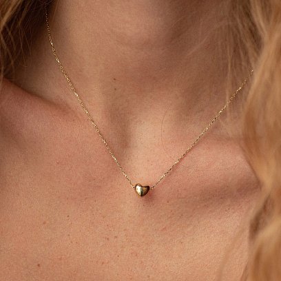 Золотое колье с сердечком кол01339 №2