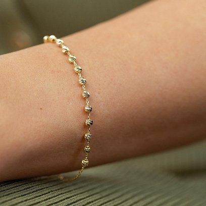 Браслет "Кульки" у жовтому золоті б05350 №2