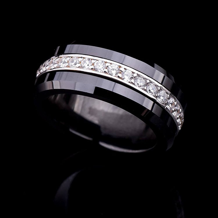 Кольцо из керамики, со вставкой золота и фианитов к03579 от ювелирного магазина Оникс - 1