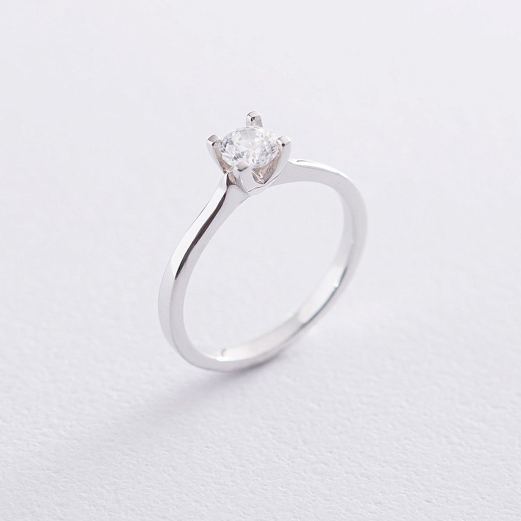 Заручальна каблучка в білому золоті (куб. цирконій Swarovski) к06316 від ювелірного магазину Онікс