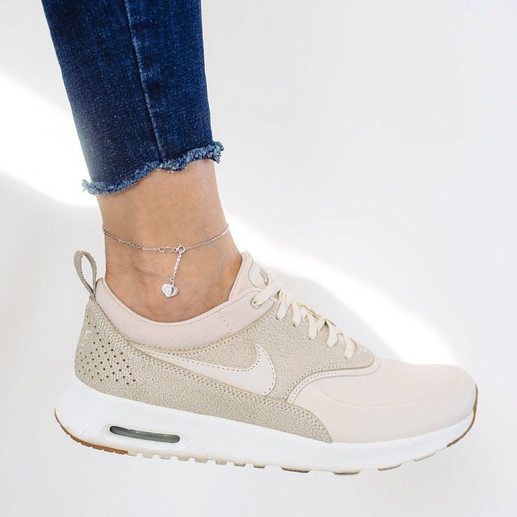 Золотий браслет на ногу "Сердечко" (фіаніт) б03701 від ювелірного магазину Онікс - 3