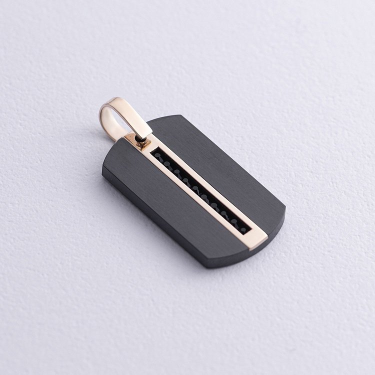 Жетон из желтого золота (цирконий, фианиты) 603-00002/2 от ювелирного магазина Оникс