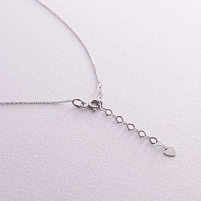 Колье "Сердечко" в белом золоте кол02379 №5